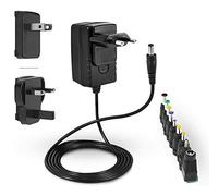 LEICKE Alimentatore ULL 12V 2A / 3V / 4,5V / 5V / 6V / 7,5V / 9V / 12V, caricabatterie da 24W con 9 diverse teste di adattamento per dispositivi elettronici: LCD,router WLAN,interruttori