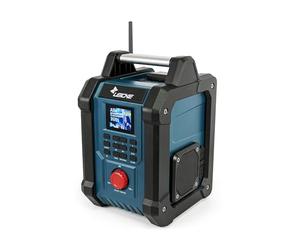 LEICKE Radio da cantiere DAB/DAB+/FM con Bluetooth, batteria 4000 mAh e caricabatterie inclusi, 2 altoparlanti da 15W e display LCD da 2,4 pollici