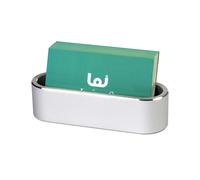 LEICRAFT - Soporte de aluminio para tarjetas de presentaci n, organizador de tarjetas de presentaci n para escritorio