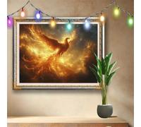 LeiDong Kit Completo Pittura Diamante 5D Fai Da Te Fenice,Arte di Strass e Cristallo,Fiamma Diamond Painting Adulti e Bambini (90x70cm),Ricamo Artistico Mosaico Regalo per Decorazioni Murali 58F-1606