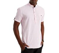 Leif Nelson Camicia in lino da uomo, a maniche corte, per il tempo libero e il lavoro, misto lino e cotone/vestibilità regolare, Colore: rosa., L