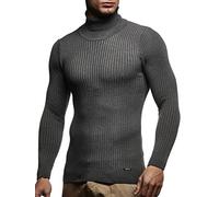 Leif Nelson Dolcevita Maglione Uomo Felpa a Maglia LN-1670 Antracite Medium
