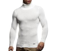Leif Nelson Dolcevita Maglione Uomo Felpa a Maglia LN-1670 Ecru X-Large