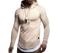 Leif Nelson Felpa con Cappuccio Uomo Maglione LN-8155 Beige Small