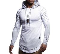 Leif Nelson Felpa con Cappuccio Uomo Maglione LN-8155 Grigio XX-Large