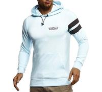 Leif Nelson Felpa da uomo con cappuccio LN8334 Blu XXL