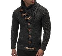 Leif Nelson Giacca Uomo in Maglia Cardigan Collo a Scialle LN-4195