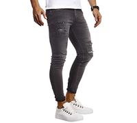 Leif Nelson Jeans da Uomo Pantaloni Jean LN-9425 Nero W31/L32