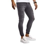 Leif Nelson Jeans da Uomo Pantaloni Jean LN-9440 Nero W32/L30