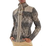 Leif Nelson LN20762 - Giacca in maglia con colletto a camicia, giacca invernale nera, giacca casual da uomo, giacca per l'inverno, giacca slim fit, Marrone, S