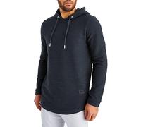 Leif Nelson LN6300 - Felpa da uomo con cappuccio, slim fit, in cotone, colore bianco, con cappuccio, antracite., S