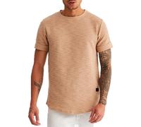Leif Nelson LN6324 - Maglia a mezze maniche, da uomo Beige Small