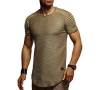 Leif Nelson LN6325 - Maglia a mezze maniche, da uomo cachi Small