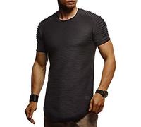 Leif Nelson LN6325 - Maglia a mezze maniche, da uomo nero Small