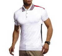 Leif Nelson LN7340 - Maglietta estiva da uomo, a maniche corte, slim fit, in maglia fine, colore bianco, nero, basic, bianco, XXL
