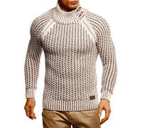 Leif Nelson Maglione da uomo a maglia con collo alto, slim fit, per inverno, estate, moderno, nero, maglione invernale, a maniche lunghe, da uomo, con cappuccio LN5295, talpa, XXL
