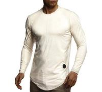 Leif Nelson Maglione da Uomo Girocollo Felpa LN-1059 Beige Small