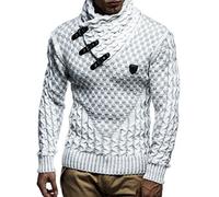 LEIF NELSON - Maglione da uomo, Pullover, LN5255 Ecru-Grau m