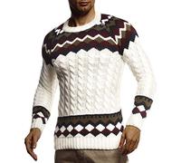 Leif Nelson Maglione Uomo Felpa a Maglia Girocollo LN-20757 Color Crudo X-Large
