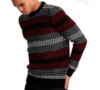 Leif Nelson Maglione Uomo Felpa a Maglia Girocollo LN-20760 Negro X-Large