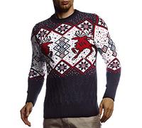 Leif Nelson Maglione Uomo Felpa a Maglia Girocollo LN-20761 Azul Small