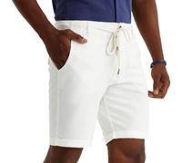 Leif Nelson Pantaloncini da uomo, bermuda in lino, in lino, per il tempo libero, Ecru/bianco, XXL