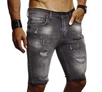 Leif Nelson Pantaloncini di Jeans Corti Uomo LN-9310 Nero W30