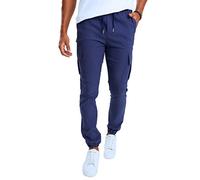 Leif Nelson Pantaloni cargo da uomo Chino Cargo, pantaloni elasticizzati, pantaloni chino da uomo, per il tempo libero, ragazzi slim fit, Blu scuro, XL