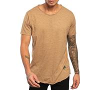 Leif Nelson T-Shirt Uomo Estate Collo Rotondo (Beige, Taglia L), vestibilità Regolare, 100% Cotone, Basic Casual Maglietta Uomo a Manica Corta