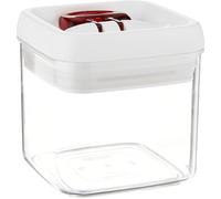 Leifheit 31204 Barattolo Quadrato, Multicolore (Red/Transparent/White), 400 ml