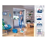 Leifheit 52101 Set Clean Twist Disc Mop Ergo Lavapavimenti, secchio e scopa facili da usare, manico telescopico