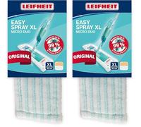 Leifheit 57501 Micro Duo Testa del Mocio Turchese, Bianco (Confezione da 2)