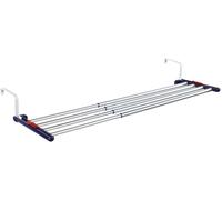 Leifheit 81413 Stendibiancheria da Balcone E Interno, Stendino in Alluminio Estensibile Fino A 4.2 M, Metallo, Nero