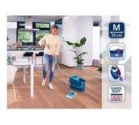 LEIFHEIT Clean Twist M Ergo 52120 Set per la pulizia dei pavimenti - Mocio per pavimenti con coperchio da 33 cm e secchio con rotazione facile