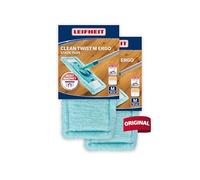 Leifheit CLEAN TWIST M ERGO static plus set da due pezzi Panno pavimenti elettrostatico, Panno lavapavimenti per una pulizia senza acqua, Panno elettrostatico per parquet