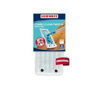Leifheit Clean Twist M micro duo Panno mop in microfibra, Ricambio panno lavapavimenti con setole speciali, Mop ricambio ideale per pavimenti lisci