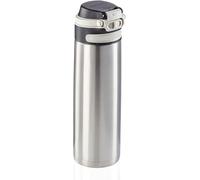 Leifheit Flip Borraccia termica 600 ml, Borraccia acciaio con chiusura ermetica e resistente al calore, Pratico thermos caffè portatile, argento