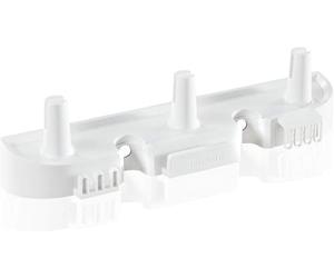 Leifheit Organizer Click System da Parete, 2 Manici e 3 Ganci | Supporto salvaspazio per accessori pulizia, 3 staffe funzionali, compatibile con Profi XL e Classic XL, kit montaggio incluso