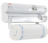 Leifheit Portarotolo Cucina Rolly Mobil, Contenitore Removibile | Per pellicola trasparente, alluminio e carta assorbente, taglio netto con lame protette, montaggio a parete rapido