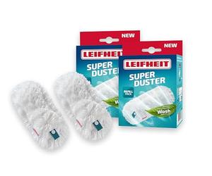 Leifheit rivestimento per spolverino SUPERDUSTER in set da 2, copertura per spolverino in piuma, spolverini per la pulizia della polvere, lavabili e riutilizzabili