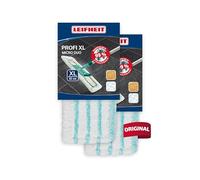 Leifheit Set da due ricambi panno Micro Duo di ricambio per lavapavimenti Profi, rivestimento in microfibra per la pulizia della casa, Bianco e blu, dimensioni XL 42 cm