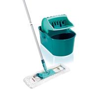 Leifheit Set Lavapavimenti Profi Compact, Pressa con Leva 42 cm | Set mop con strizzatore, snodo 180°, panno micro duo 2 fibre, lavabile fino a 400 volte a 60°C, per grandi superfici