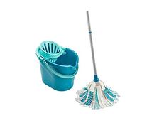 Leifheit Set lavapavimenti 3 in 1 Power Mop 2.0 con scopa lavapavimenti in microfibra e secchio strizzatore per pulire piastrelle e pavimenti della casa, Multicolore
