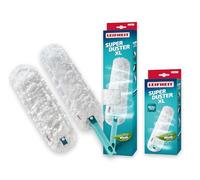 Leifheit Spolverino SUPERDUSTER XL, Microfibra 360° Lavabile | Con rivestimento di ricambio, lavabile fino a 50 volte a 40 °C, compatibile Click System, lato largo e stretto