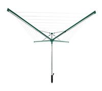Leifheit Stendibiancheria a Ombrello Linomatic 500 Deluxe, Stendibiancheria da Esterno 50 m con Apposita Custodia, Asciugabiancheria Automatico Verde
