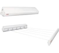 Leifheit Plastica Rollfix Stendibiancheria Estensibile, Stendibiancheria da Parete Salvaspazio con 5 Robusti Fili Estraibili, Stendino Estensibile Fino a 4.2 m