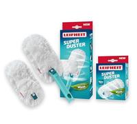 Leifheit SUPERDUSTER con copertura di ricambio, piumino lungo estensibile, lavabile, tessuto in microfibra a 360 gradi, compatibile con Click System, lavare non gettare