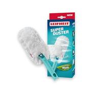 Leifheit SUPERDUSTER, piumino lavabile per una rapida rimozione della polvere, adatto per angoli e nicchie, compatibile con il sistema click, lava non buttare