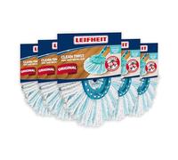 Leifheit Testina di Ricambio Clean Twist Disc Mop Ergo Micro Duo Set di 5, coprimacchia Disc Mop Ergo, Copertura di Ricambio, per mop per Pavimenti Clean Twist Disc Mop Ergo