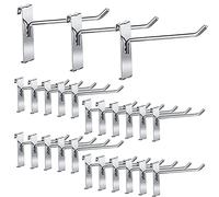 LEIFIDE 25 ganci per pannello a griglia, in acciaio inox, colore argento, per griglia da parete, negozi, fiere, casa, ufficio, garage, stoccaggio, 15,2 cm